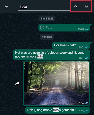 Zoeken binnen een WhatsApp-gesprek op Android